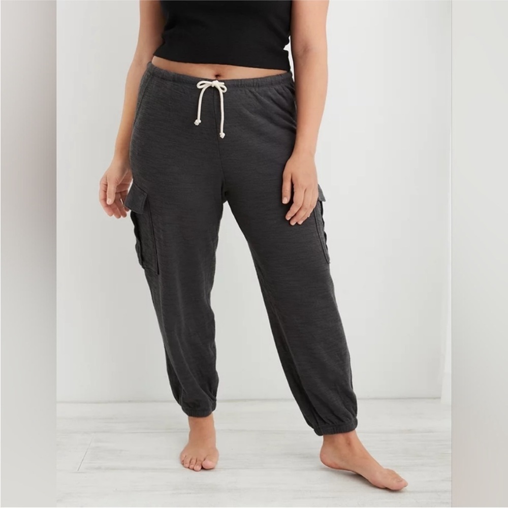 Aerie Baggy Lightweight Cargo Joggers Size XL Gray